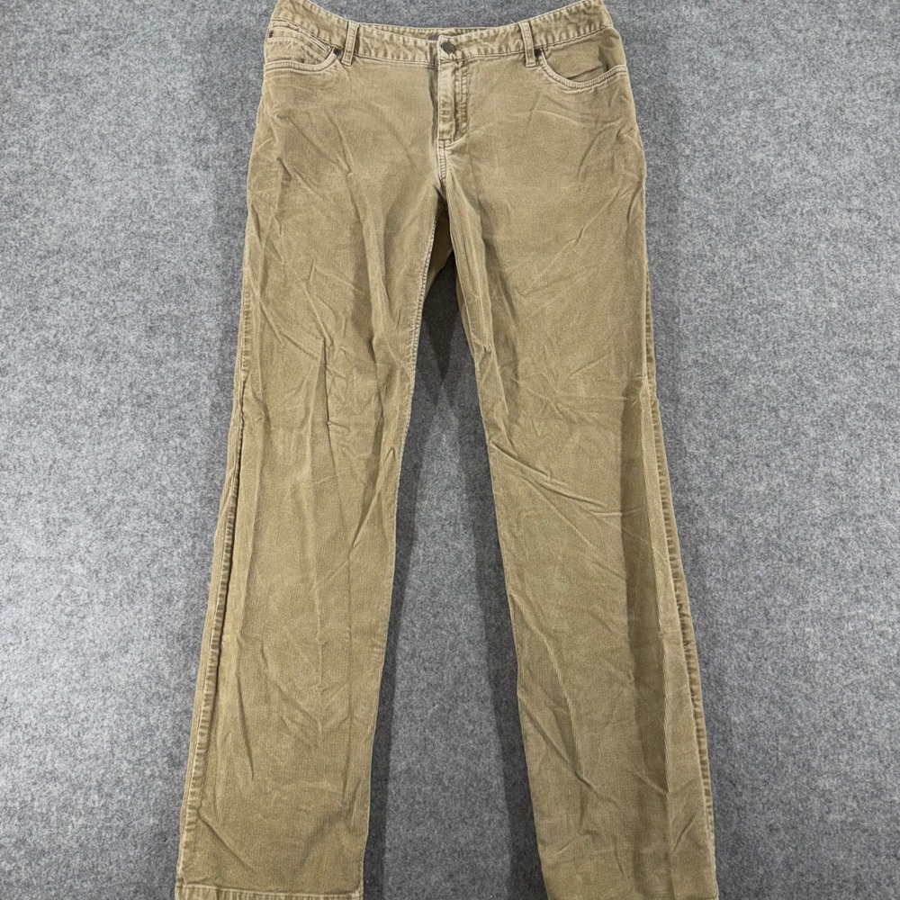 J. Jill Authentic Fit Corduroy Pants Womens 10 Tan Khaki Straight Leg Stretch